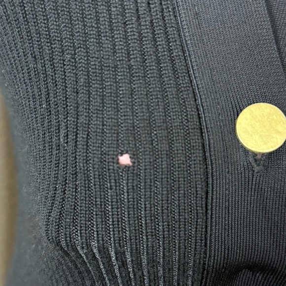 ALICE + OLIVIA Alcina Long Sleeve Button-Up Rib Knit Midi Dress in Black - Picture 8 of 16